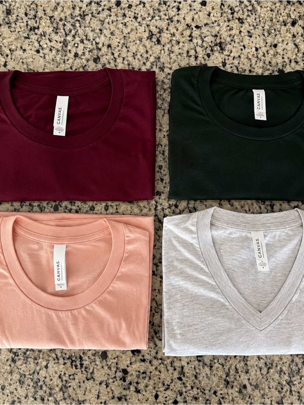 4-Pack Bella+Canvas Unisex T-Shirt Bundle Size Medium